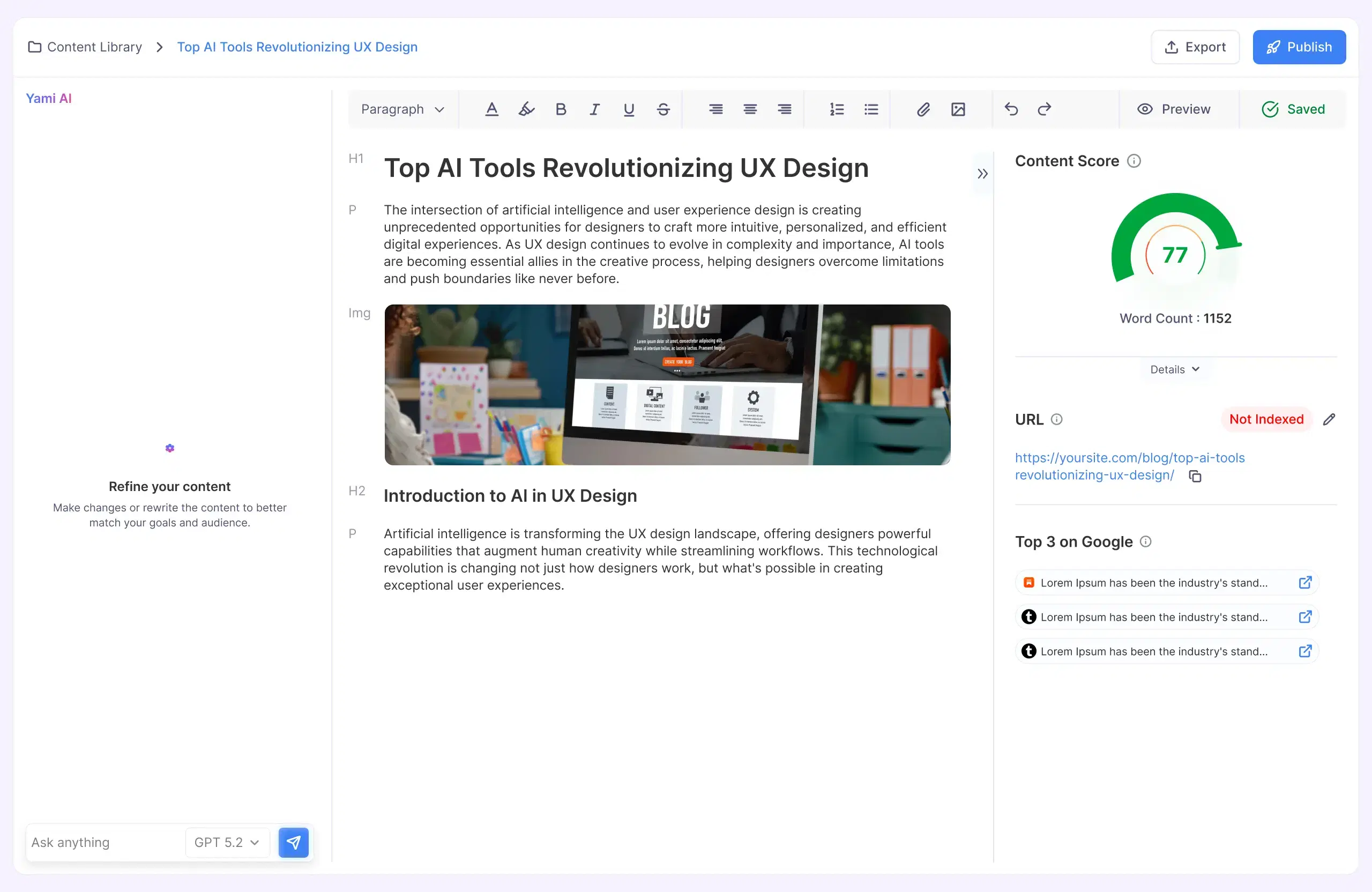 Generate or Optimize Content